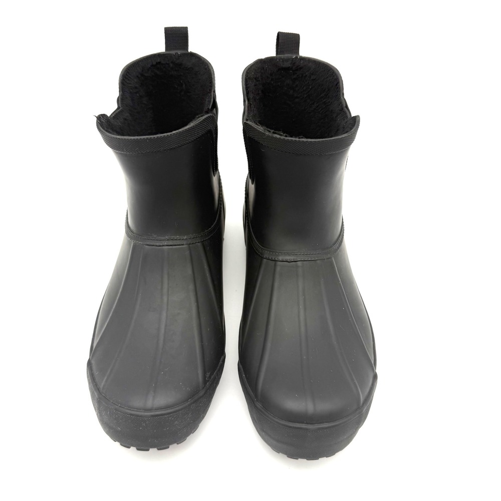 EUC Ladies US 9 Chooka Chelsea Duck Rainboots Black Waterproof Fleece Lined